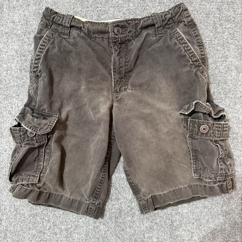 🩳 AEROPOSTALE Y2K Cargo Shorts Mens 30 Black Faded Heavy Cotton Vintage Utility